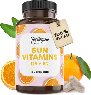 Produktbild von YesVegan® Vitamin D3 K2 Omega 3 5000 IE Depot 180 Kapseln - 1 Stück