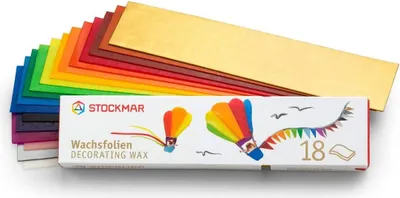 Produktbild von Stockmar Wachsfolien schmal 20x4 cm - 18 Farben Dekorationsset