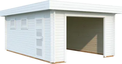 Produktbild von Einzelgarage Palmako Rasmus 19 m² ohne Tor 420 x 598 cm weiß