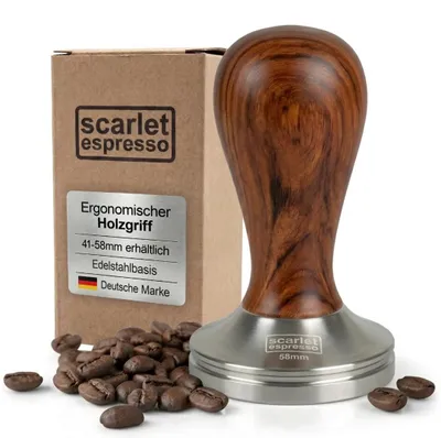 Productafbeelding van Scarlet Espresso Tamper - Ergonomische houten handgreep voor de perfecte espresso