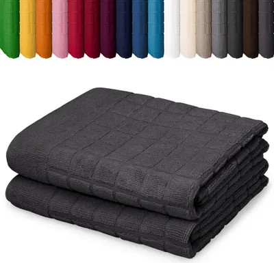 Produktbild von DOPPELPACK Duschvorleger 50 x 70cm Badvorleger Vorleger Badematte Badteppich 100% Baumwolle, Farbe: Grau