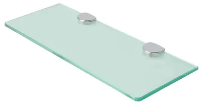 Produktbild von Wandregal 38 cm - Glasregal - Robust und Praktisch - Klemmbefestigung - Tragfähigkeit 10 kg - Hochwertiges Sicherheitsglas