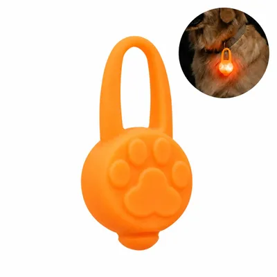 Produktbild von LED Hundelicht Silikon Blinklicht Sicherheitslicht für Halsband, Orange, KI-generiertes Bild