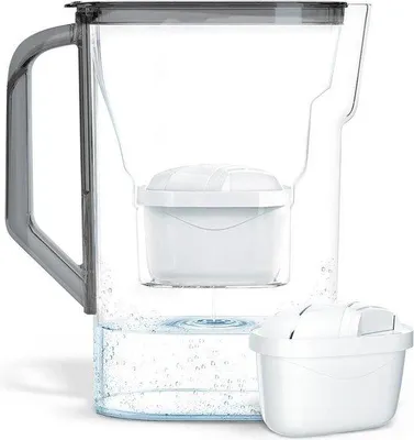 Obrázek produktu pro Karafa s vodním filtrem 2,7 l – snižuje množství mikroplastů, chlóru a vodního kamene | Karafa s vodním filtrem + filtrační vložka – černá