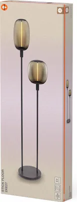 Produktbild von OSRAM DECOR STICK FLOOR Bodenleuchte, 2 x E27, dunkelgrau, Edelstahl, individuelle Lichtszenarien, ideal für Wohnbereiche, Fußbetriebsschalter, modernes Design, E27-Sockel, dekorativ