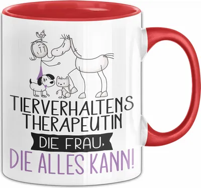 Produktbild von Tierverhaltenstherapeutin Geschenk Tasse Becher Die Frau Die Allen Kann Geschenkidee für eine Tierverhaltenstherapeutin Lustig (Rot)