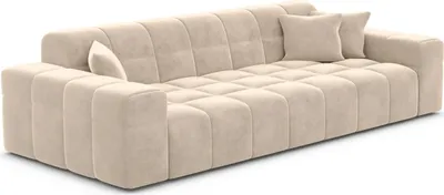 Produktbild von Samtstoff 3-Sitzer Couch Nivara Creme