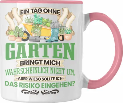 Produktbild von Trendation - Garten Tasse Geschenk für Gärtner Hobbygärtner Lustiger Spruch Geschenkidee Männer (Rosa)