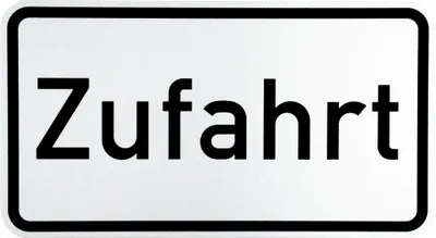 Produktbild von ORIGINAL Verkehrsschild Nr. 1007-62 " Zufahrt " nach StVO und RAL-Gütebedingungen Verkehrszeichen Schild Straßenschild Zusatzschild Straßenschilder Straßenzeichen Straße Strasse Freihalten