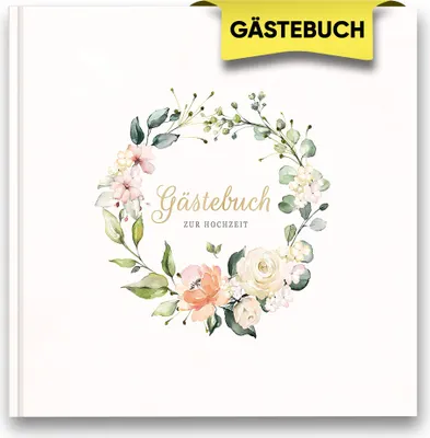 Produktbild von Hochzeitsbuch Gästebuch zur Hochzeit | Hochzeitsalbum - Hardcover | 21x21cm | 120 Seiten