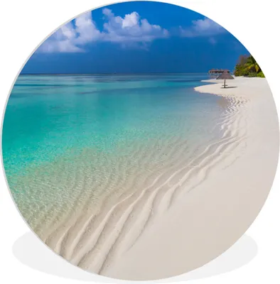 Produktbild von MuchoWow® Rundes Wandbild - Runde Bilder Meer - Strand - Sommer Ø 30 cm Kreis Wanddekoration Kunststoff - Wandkreis - Wandschmuck - Schlafzimmer - Bilder - Der Kreis - Kunst für die Wohnung - Plastik - Kunstdruck - Wandbild