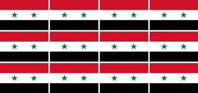 Produktbild von Mini Aufkleber Set - Pack glatt - 50x31mm - selbstklebender Sticker - Syrien - Flagge / Banner / Standarte fürs Auto, Büro, zu Hause und die Schule - 12 Stück