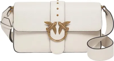 Produktbild von PINKO Umhängetasche Love One Classic Slouchy FL Bianco Seta - Antique Gold creme