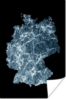 Produktbild von MuchoWow® Poster Karte - Deutschland - Marmor 20x30 cm - Papierdruck