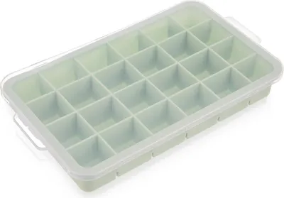Zdjęcie produktu dla Foremka do lodu z silikonową pokrywką, zielona, 22,5 x 13 x 3 cm