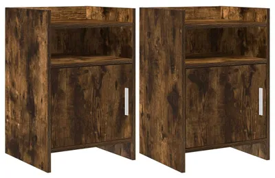 Immagine prodotto di vidaXL, comodini, 2 pezzi, legno di quercia affumicato, 40 x 36 x 60 cm