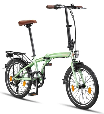 Produktbild von PACTO TEN - 20 Zoll hochwertiges Faltfahrrad Stahlrahmen 6 Speed Shimano Gänge faltbares Citybike Klapprad Faltrad Fahrrad Folding Hollandrad Minze