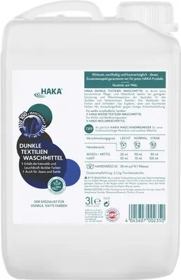 Produktbild von HAKA Dunkle Textilien Waschmittel 3l Ideal für Jeans & schwarze Kleidung