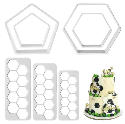 Obrázek produktu pro Sada vykrajívek, 7 kusů, motiv fotbal, šestihran, plast