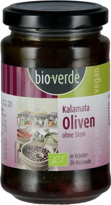 Zdjęcie produktu dla Oliwki Kalamata bez pestek w zalewie ziołowo-olejowej 200g
