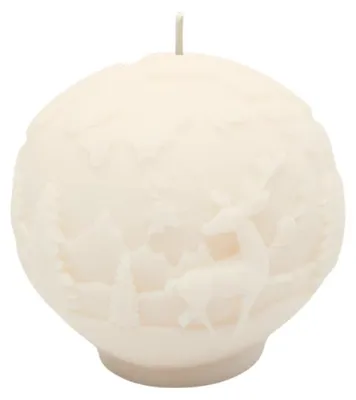 Zdjęcie produktu dla Scent Loop Świąteczna świeca sojowa Bombka Renifer Zimowy Krajobraz 155g Christmas Home kremowa