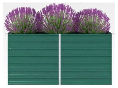 Produktbild von Hochbeet 160 x 80 x 77 cm Pflanzbeet Gartenbeet Frühbeet Verzinkter Stahl Grün