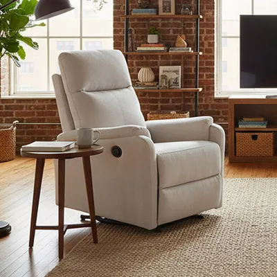 Produktbild von riess-ambiente Exklusiver 1er Kinosessel HOLLYWOOD beige Strukturstoff mit Liegeposition Relaxsessel