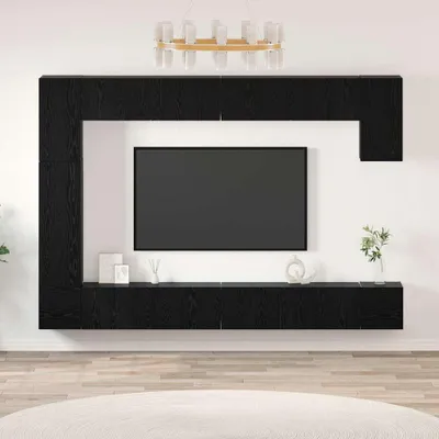 Produktbild von Maison Exclusive - TV-Schrankset 9 pcs Schwarz Eichen-Optik Holzwerkstoff