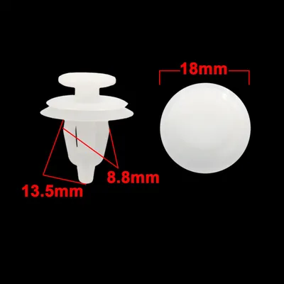 Image de 40Pcs Rivet Clips plastique blanc Poussoir Trou 8mm porte voiture