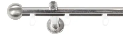 Produktbild von SN Deco Gardinenstange Innenlauf Straßburg, 19 mm, 1-läufig, Stahl, Komplett-Set mit Ringen, Profilträger, 360 cm, edelstahl optik