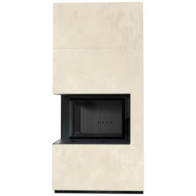Zdjęcie produktu dla Kominek modułowy FLOKI BOX lewy 8 kW FI 160 OXIDE BIANCO czarne wyłożenie