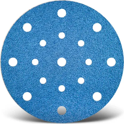 Produktbild von MENZER Blue Klett-Schleifscheiben, 150 mm, 17-Loch, f. Exzenterschleifer, Zirkonkorund (25 Stk.) K100