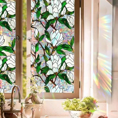 Productafbeelding van Unyqoos® raamfolie, 43 x 100 cm – mat PVC privacyfolie, gedeeltelijk doorschijnend, zelfklevend, herbruikbaar, beschermt tegen UV-straling en warmte, geeft een gekleurd glas effect