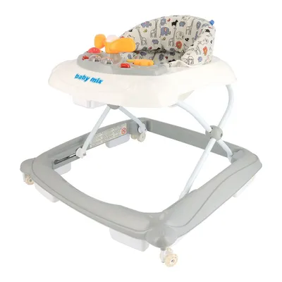 Immagine prodotto di Baby Mix girello con volante e ruote in silicone grigio