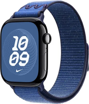 Produktbild von Apple Nike Sport Loop Band Blau Nylon, Recyceltes Polyester, Elasthan