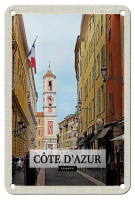 Produktbild von Blechschild Reise 12x18cm Côte d'Azur France Reiseziel Geschenk Schild
