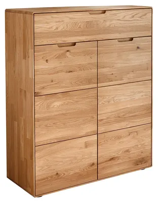 Produktbild von Schuhschrank - 100 x 121 cm - 2 Türen - 1 Schublade - Braun - Wildeiche massiv geölt