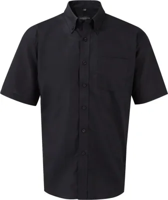 Productafbeelding van Russell Collection Oxford herenoverhemd, korte mouwen, onderhoudsvriendelijk, model FK746 (kraagmaat 42) (zwart)