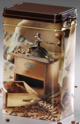 Produktbild von Kaffeedose eckig Bügeldose 2 Motive 2-fach sortiert, 110x81x183