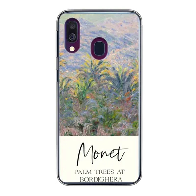 Produktbild von MuchoWow® Handyhülle Schutzhülle Hülle für Samsung Galaxy A40 Monet - Kunst - Palmen in Bordighera Silikon Softcase Handy Hülle - Handy-Tasche