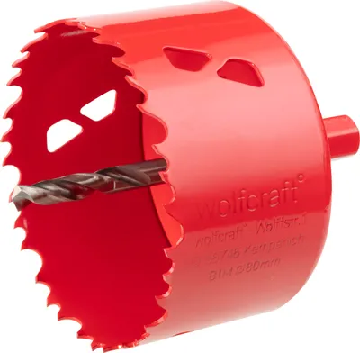 Obrázok produktu pre Univerzálna píla na diery s tŕňom a pilotným vrtákom Bimetallic 80 mm Wolfcraft