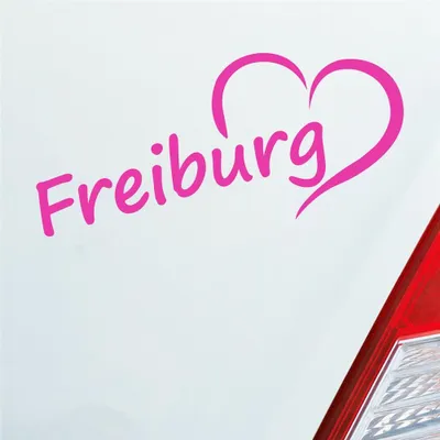 Produktbild von Auto Aufkleber Freiburg Herz Stadt City Liebe Love Heimat 18x8 cm Pink Sticker Heckscheibenaufkleber