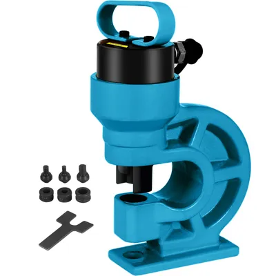 Image de VEVOR Outil de poinçonnage hydraulique 31T Hydraulic Knockout avec plaques métalliques Punch Driver 4 Outil de poinçonnage Kit de pompe manuelle 95 mm Gorge Filière hydraulique Poinçon hydraulique Poinçon à tôle Poinçon