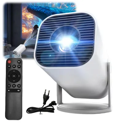 Obrázek produktu pro Mini projektor 4K Full HD 1080p, přenosný projektor s Wi-Fi a Bluetooth, malý projektor s automatickou korekcí zkreslení, otočný o 180°, mini přenosný projektor