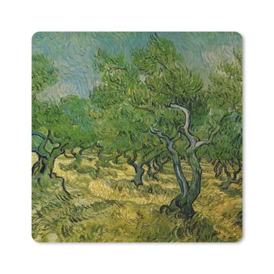 Produktbild von MuchoWow® Mauspad Mousepad Olivenhain - Vincent van Gogh 20x20 cm - Mousepads - Maus Mat - Pad - Mausunterlage - Desk Mat - Bureauartikeln