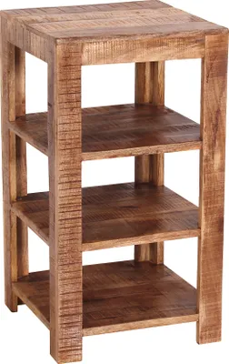 Produktbild von Möbilia Regal mit 3 Böden | Mango-Holz massiv | B 44 x T 44 x H 80 cm | natur | 22020002 | Serie REGAL