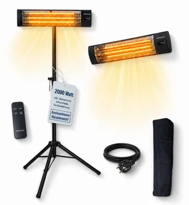 Produktbild von Könighaus Infrarot-Terrassenheizstrahler 2000 W mit Fernbedienung, IP44