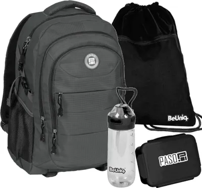Produktbild von PASO GRAU jugend SCHULRUCKSACK - 4-TEILIGES SET