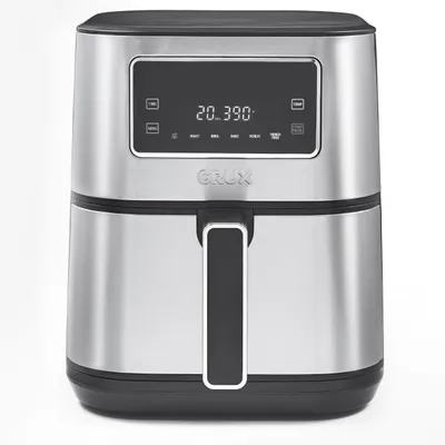 Digitale Heißluftfritteuse, 6QT, Edelstahl, 1500W, Touch-Bedienung