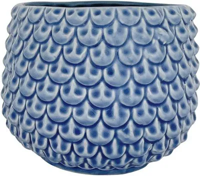 Image de Pot de fleurs en céramique bleu de 165 cm pour plantes d'intérieur